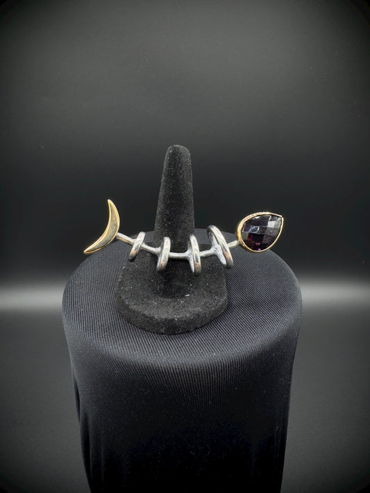 Fishbone Gem Ring