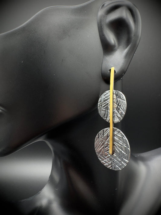 Gauze Textured Round Earring