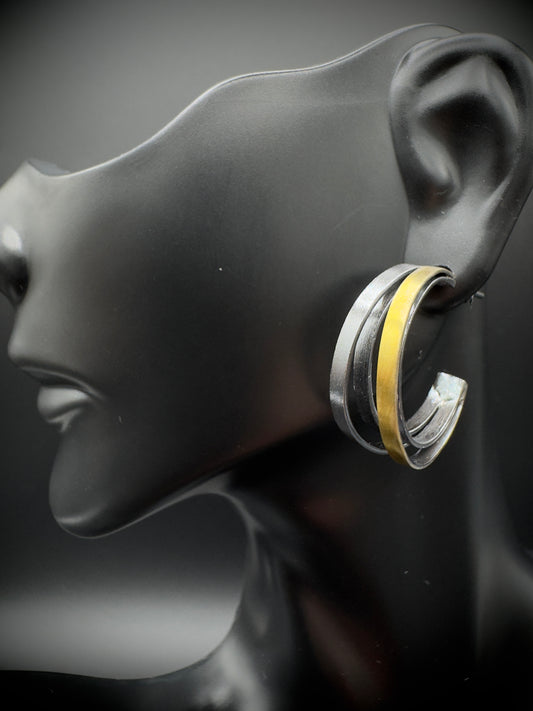 Multi Color Matte Hoop Earring