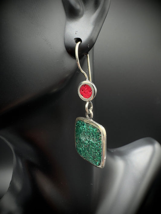Malachite Silver Earring