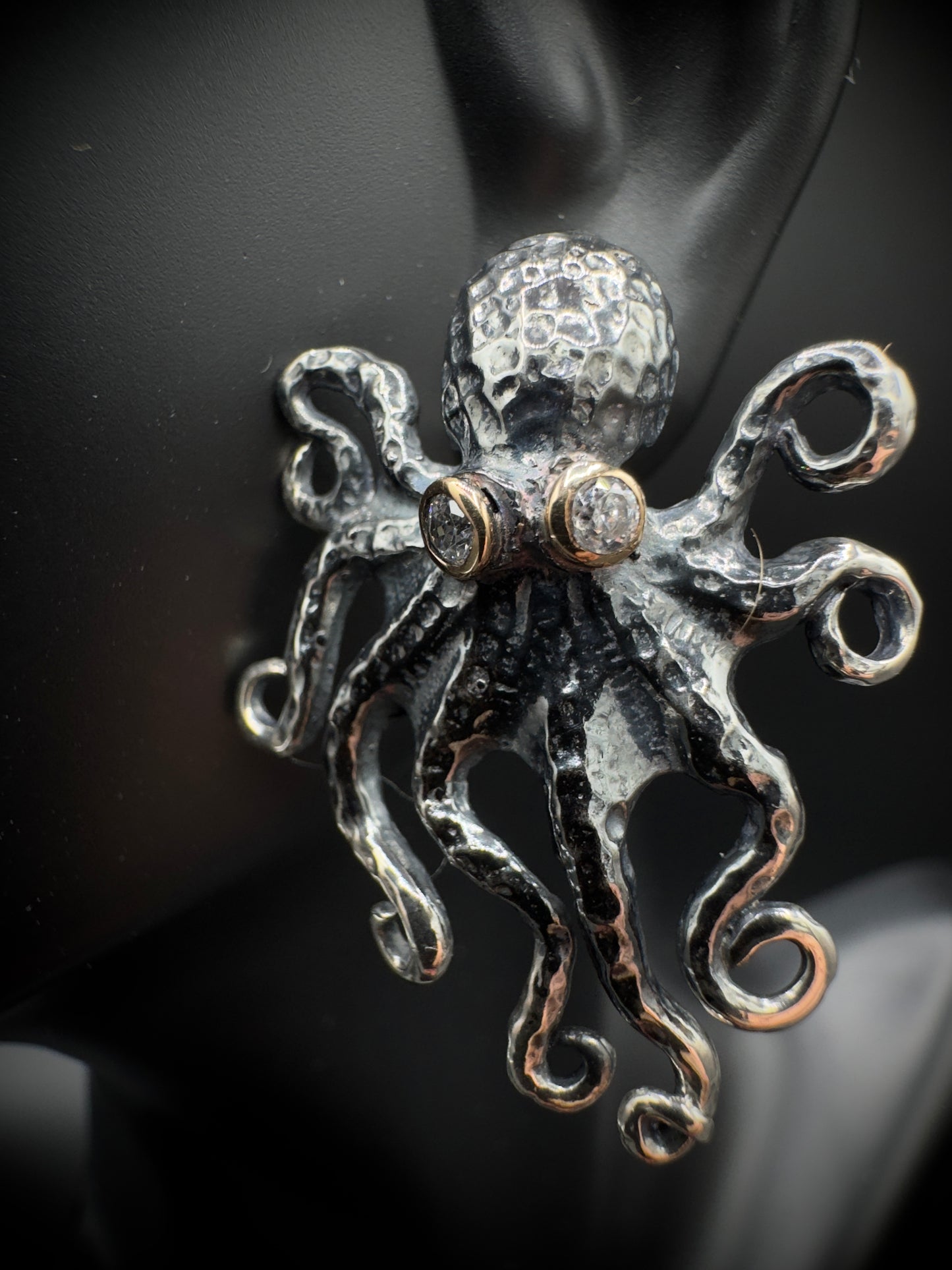 Octopus Hammered Earring