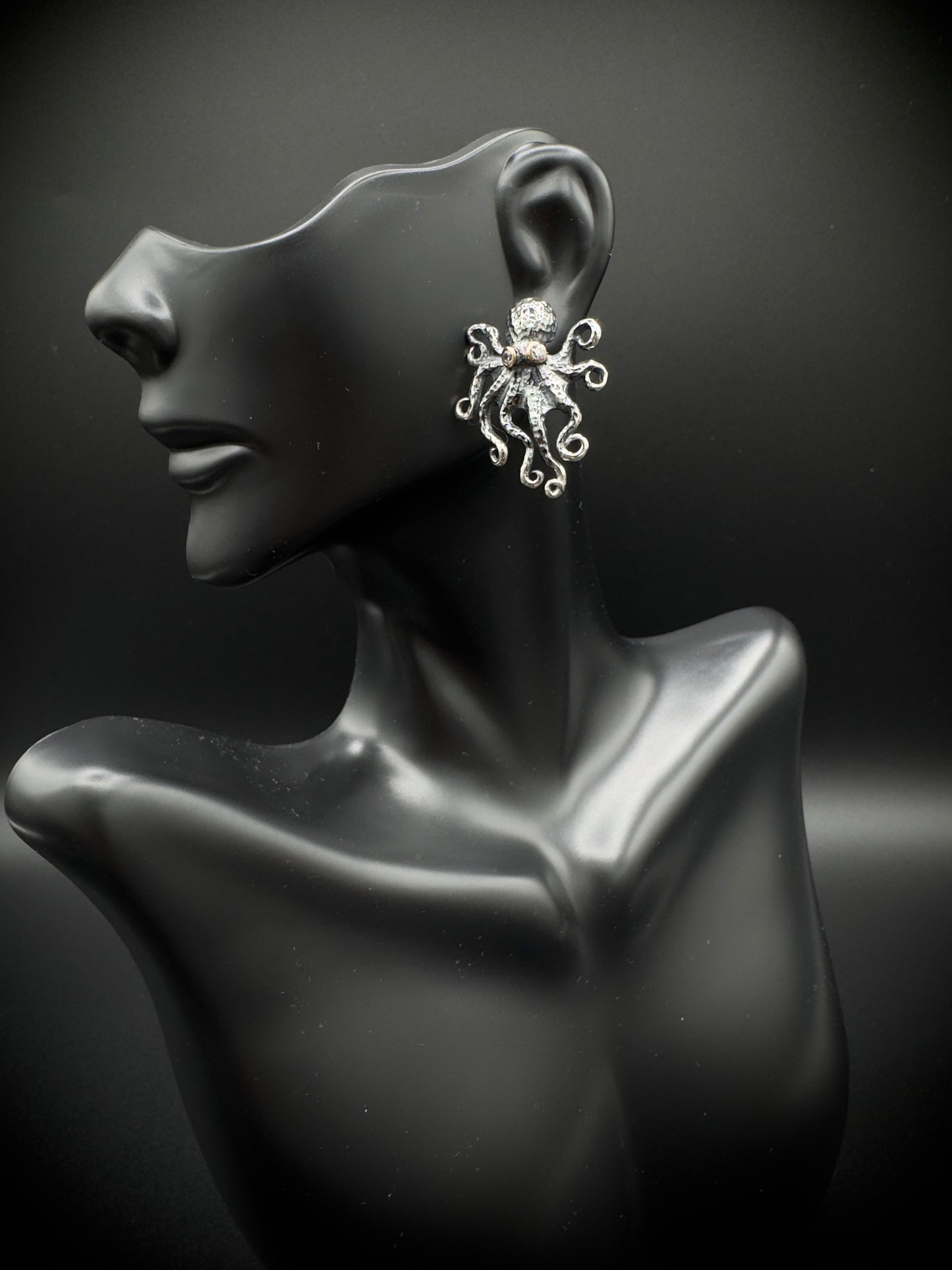 Octopus Hammered Earring