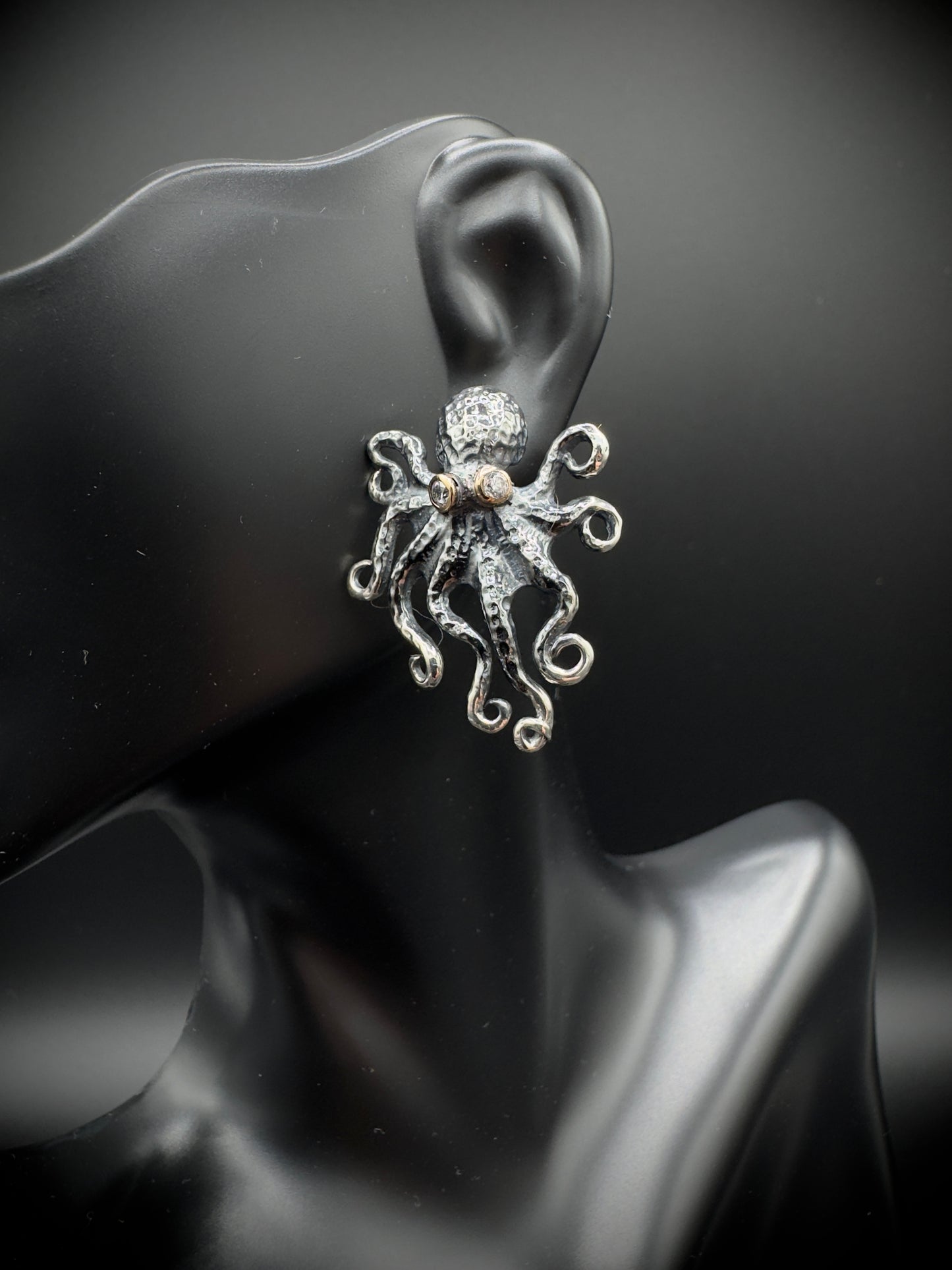 Octopus Hammered Earring