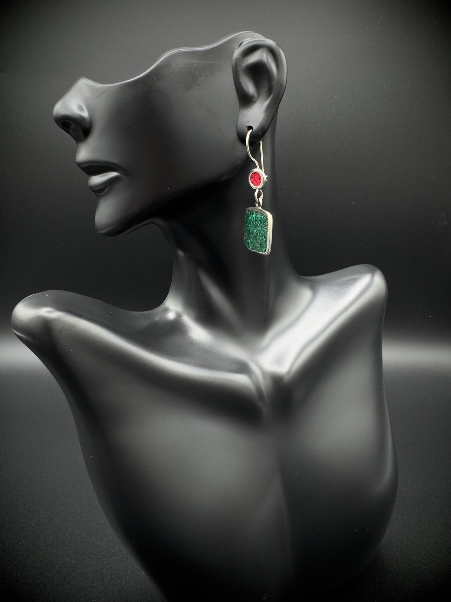 Malachite Silver Earring