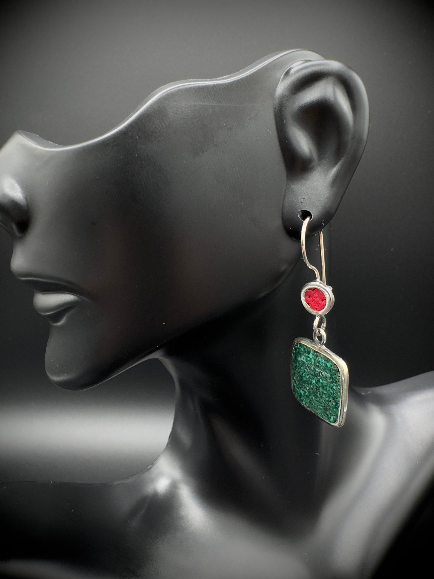 Malachite Silver Earring