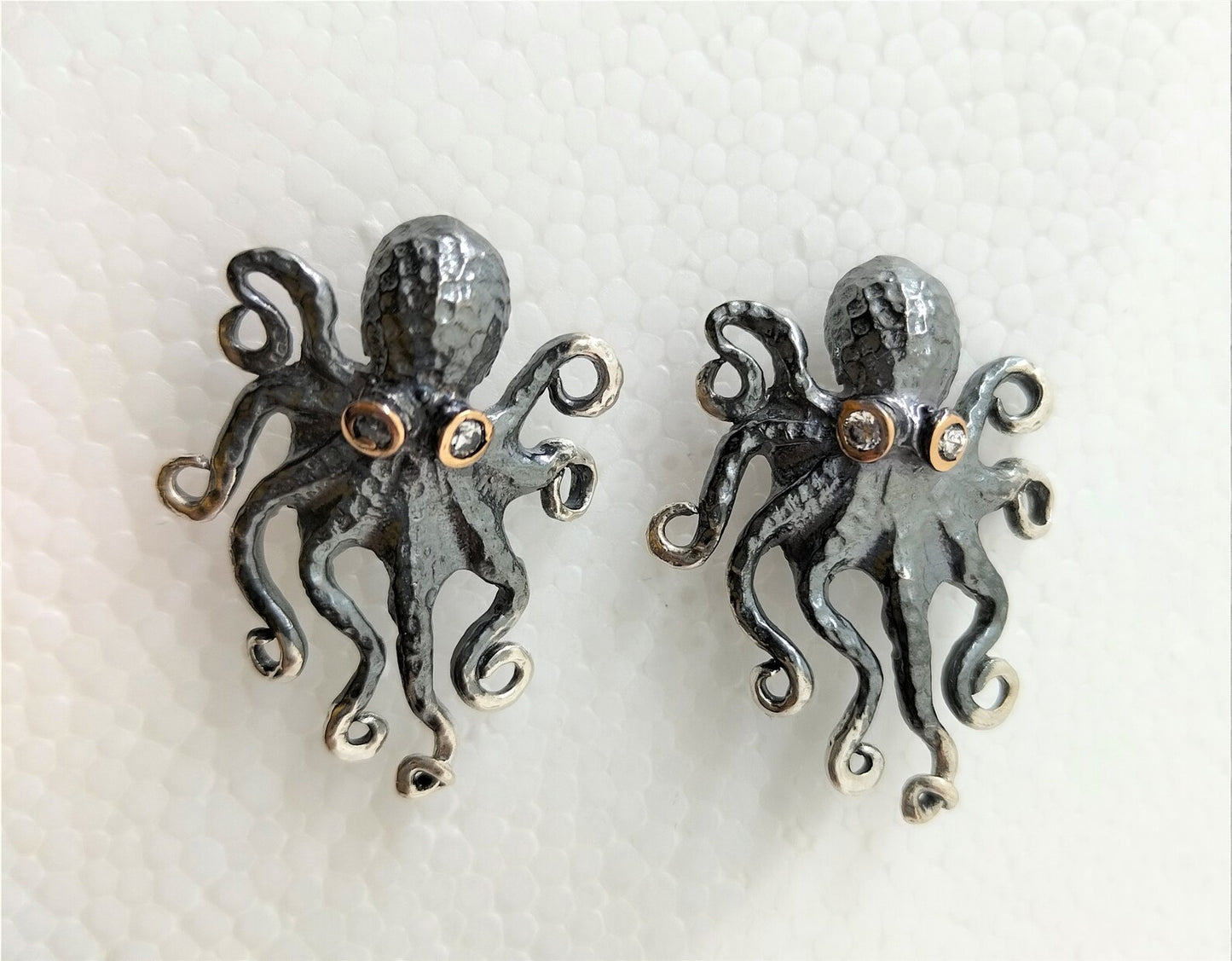 Octopus Hammered Earring