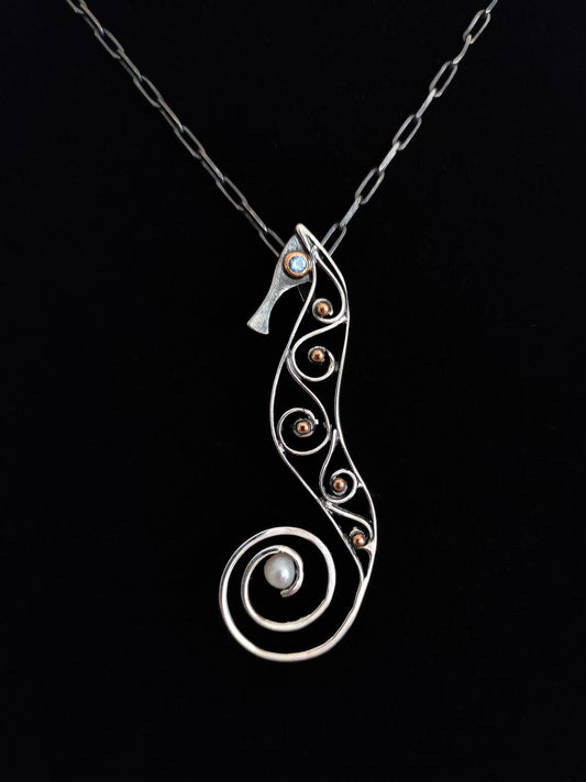 Seahorse Art Pendant