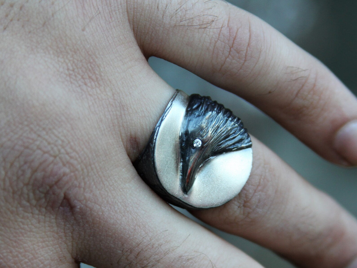 Crow Ring with Double Axes
