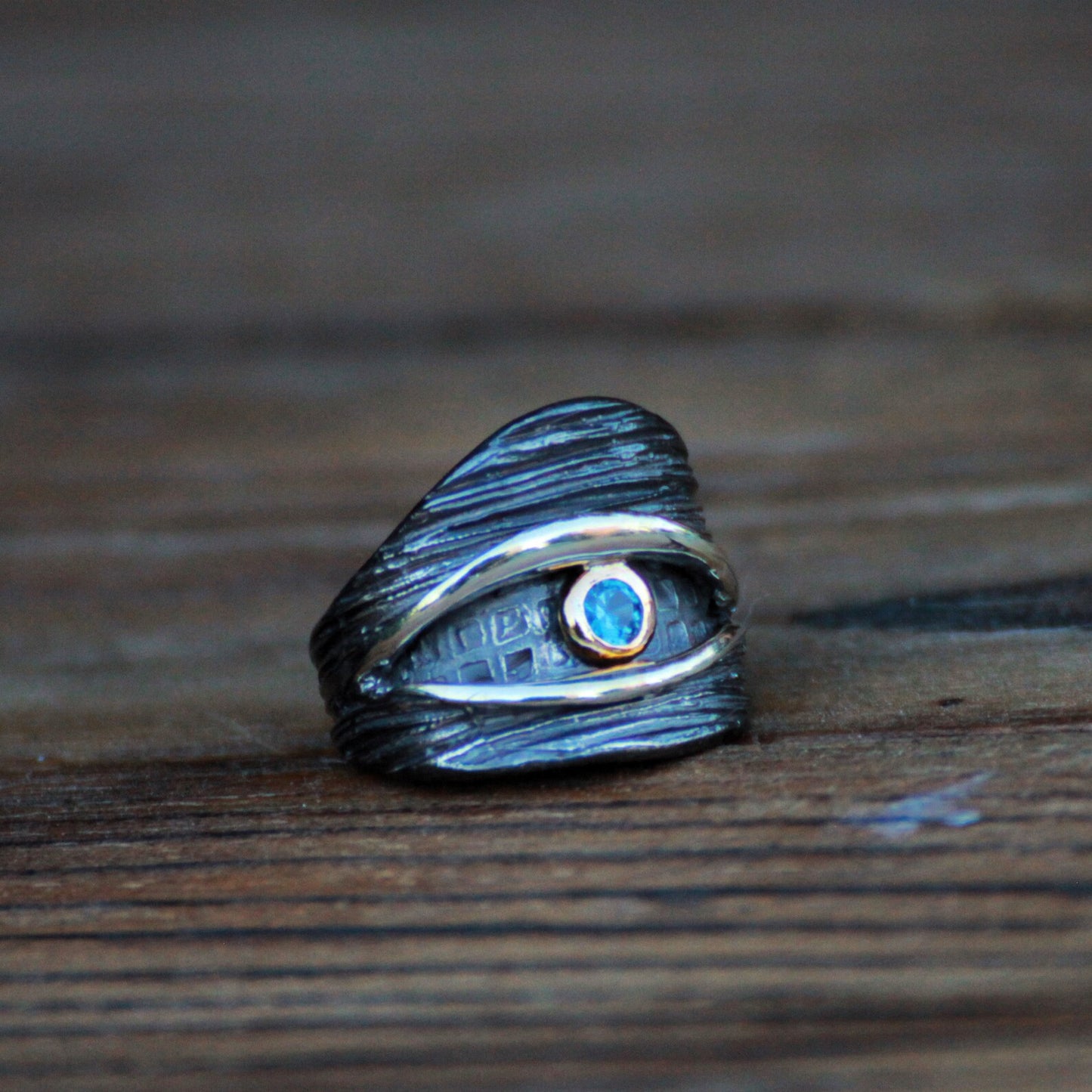 Aquamarine Eye Ring