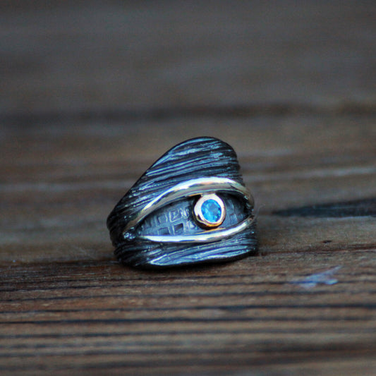 Aquamarine Eye Ring